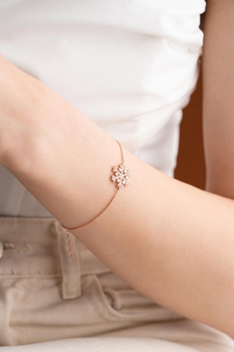 Heliophilia Silver Pulsera de Plata de Ley 925 con Oro Rosa y Circón Heliophilia Silver Pulsera de Plata de Ley 925 con Oro Rosa y Circón